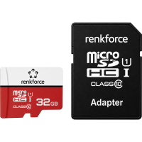 Renkforce RF mSDHC 32GB microSDHC kaart 32 GB Class 10, UHS Class 1, UHS I Incl. SD adapter