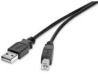 Renkforce RF 4463067 USB kabel USB 2.0 USB A stekker, USB B stekker 0.50 M Zwart Vergulde steekcontacten