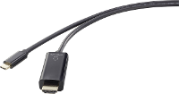 Renkforce USB C / HDMI Adapterkabel USB C stekker, HDMI A stekker 3.00 M Zwart UHD 4K @ 60 Hz RF 4531594 USB C displaykabel