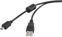 Renkforce USB kabel USB 2.0 USB A stekker 1.50 M Zwart Met Ferrietkern, Vergulde steekcontacten RF 4536474