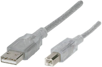 Renkforce RF 4538146 USB kabel USB 2.0 USB A stekker, USB B stekker 5.00 M Transparant