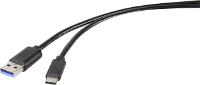Renkforce RF 4535906 USB kabel USB 3.2 Gen1 USB A stekker, USB C stekker 1.80 M Zwart