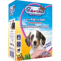Renske Vers Pup/Junior Kip en Lam hondenvoer 4 trays (40 x 395 gram)