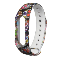 Replacemet Multi Colour Skull Head Fashion Halloween Props Watch Strap For Xiaomi Miband 2