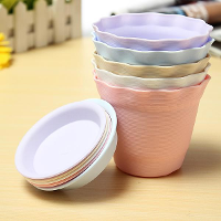 Resin Plastic Gardening Indoor Flower Pots With Pallet Plant Pot