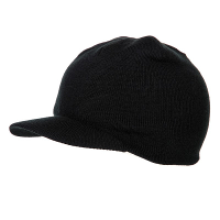 Gebreide wintermuts met klep   zwart   heren en dames   Acryl   warme mutsen