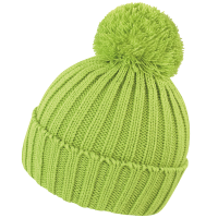 Grof gebreide winter muts lime groen voor volwassenen