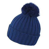 Result grof gebreide wintermuts met pompon   donkerblauw   Wintermutsen voor dames/heren