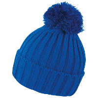 Result grof gebreide wintermuts met pompon   kobalt blauw   Wintermutsen voor dames/heren
