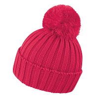 Result grof gebreide wintermuts met pompon   roze   Wintermutsen voor dames/heren