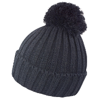 Result grof gebreide wintermuts met pompon   zwart   Wintermutsen voor dames/heren