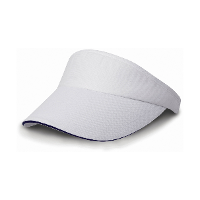 Sport zonneklep   wit/donkerblauw   volwassenen   katoen   klittenband verstelbaar