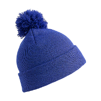 Trendy warme wintermuts in het blauw   met pom pom   voor kinderen