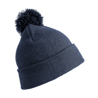 Warme wintermuts met pom pom voor volwassenen   Donkerblauw   Dames/heren   100% acryl