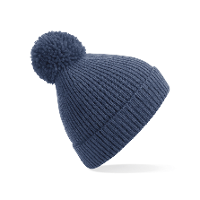 Result Wintermuts   blauw   met pompom   gebreid   voor volwassenen