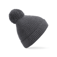 Result Wintermuts   grafiet grijs   met pompom   gebreid   wintermuts   voor volwassenen