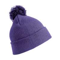 Wintermuts met pom pom paars