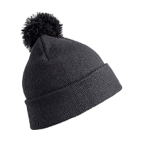 Result Wintermuts   met pom pom   zwart   volwassenen   dames/ heren   muts   100% acryl