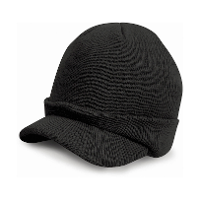 Result Wintermuts   met visor klep   zwart   volwassenen   polyacryl   heren / dames muts