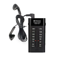 RETEKESS TR107 Draagbare Mini Pocket Radio AM FM Dual Band 3V Accu Stereo Basversterking Oordopjes Inbegrepen