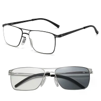 Retro fotochromatische leesbril anti blauw licht HD lichte zakelijke casual presbyopie bril voor mannen en vrouwen