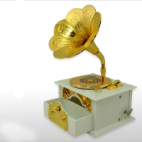 Retro Gramophone Art Disc Music Box