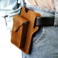 Retro heren heuptas van echt leer,riemtas,sleutel heupzak,telefoon tas voor riem,draagbare holster