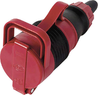 REV 0019221000 Koppeling met randaarde Polycarbonaat, Rubber (synthetisch) 250 V Rood, Zwart IP44