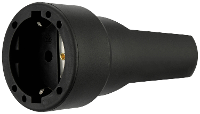 REV 0512150555 Koppeling met randaarde Rubber 250 V Zwart IP20