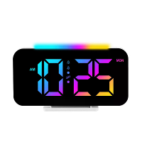 RGB Klok Eenvoudige Gekleurde Licht Elektronische Klok Sfeerlicht Elektronische Klok Multifunctionele Wecker Dubbele Wee