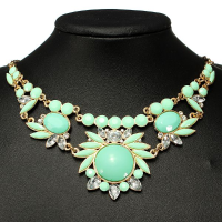 Rhinestone Bubble Statement Bib Choker Necklace Women Jewelry