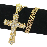 Rhinestone Kruis Hanger Hanger Shiny Zirkoon Kruis Ketting voor Mannen Vrouwen Hiphop Kettingen Mode Sieraden Cadeaus