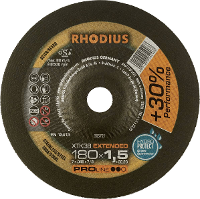 Rhodius 205721 Doorslijpschijf gebogen 180 mm 1 stuk(s) RVS, Staal