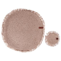 RIBBERY   Set van 12 placemats en onderzetters   Natuurlijk   Jute