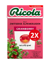 Ricola Keelpastilles Cranberry Suikervrij