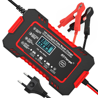 RJtianye Europese Standaard 12V 6A Slimme Pulse Reparatie Lader voor SUV Motorfiets Lader LED Schermweergave
