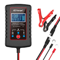 RJtianye Slimme Automatische Motorfiets Acculader met 2m Klem voor 6V 12V 2Ah 20Ah Loodzuuraccu