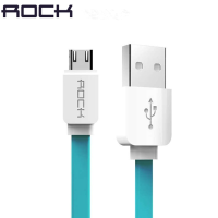 Rock 2.1A 1m Flat Micro Usb Charging Data Cable For Cellphone