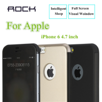 Rock Full Screen Smart Window Flip Case Pc Cover For Apple Iphone 6 6s 4.7''