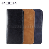 Rock Universal Pu Leather Flip Wallet Storage Case Fit For Cellphone In 4.3'' 6.0''