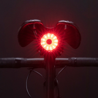 ROCKBROS 100LM Fietsachterlicht Remsensor Achterlichten 7 Modi USB Oplaadbare Veiligheidswaarschuwingslamp