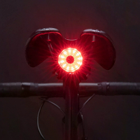 ROCKBROS 100LM Fietstaartlicht Rem geactiveerde Achterlichten 7 Modus USB oplaadbaar Veiligheidswaarschuwingslamp