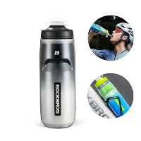 ROCKBROS 620ML Fietswaterfles Koudbehoud Isolerende Thermische Knijpfles voor Gym,Hardlopen,Buitensport