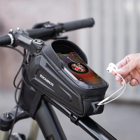 ROCKBROS Fietszak 1.7L Frame Voorbuis Fiets Telefoonhouder Waterdichte Telefoonhoes Houder 6.8 Inch Touchscreen Tas Acce
