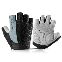 ROCKBROS Halve Vinger Fiets Handschoenen PU Leer Ademend Antislip Mode Handschoenen voor MTB Bike Cycling Fun