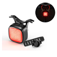 ROCKBROS Slimme Fietsremlicht met 12 Lichtmodi Trillingsfeedback Synchronisatie IPX6 Waterdicht Oplaadbaar USB Achterlic