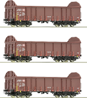 Roco 6600131 H0 3 delige set open goederenwagons van de DB AG