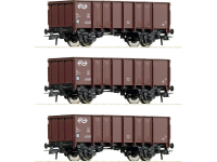 Roco 76062 H0 3 delige set open goederenwagons van de NS