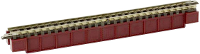 Rokuhan 7297070 Z Liggerbrug 1 spoor Z Rokuhan rails (met ballastbed) Donkerrood