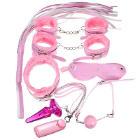 Roleplay Set Kit Cuffs Fetish Rope Whip Blindfold Sexy Adult Toys